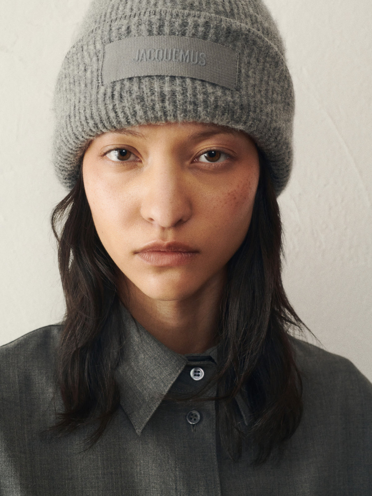 JACQUEMUS 'The Gros Grain' Beanie - Gray