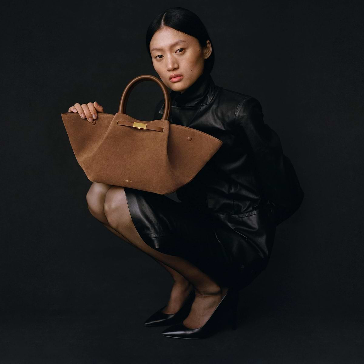 DeMellier The Midi New York- Deep Tan Suede & Tan Smooth