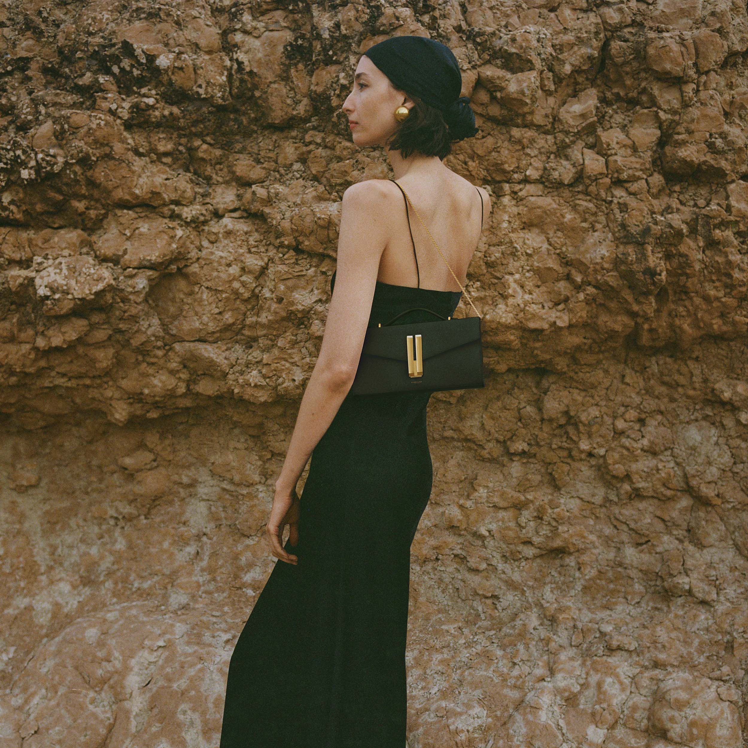 DeMellier The Vancouver Clutch- Black Smooth