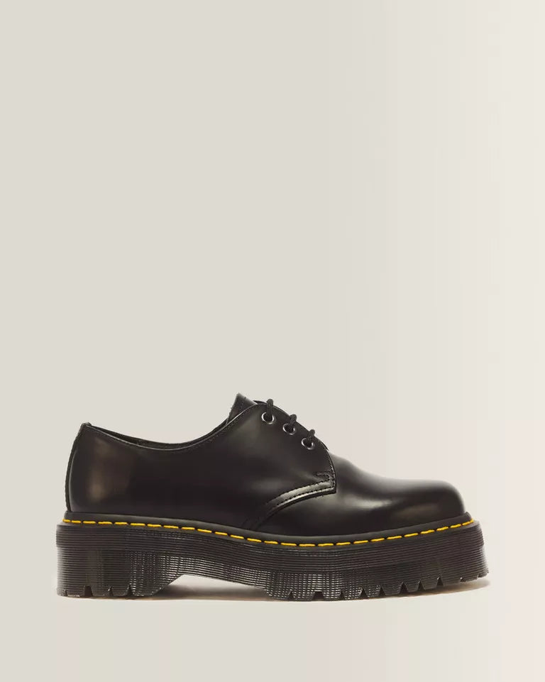 Dr. Martens Men 1461 Smooth Leather Platform Shoes  -  Black — Polished Smooth