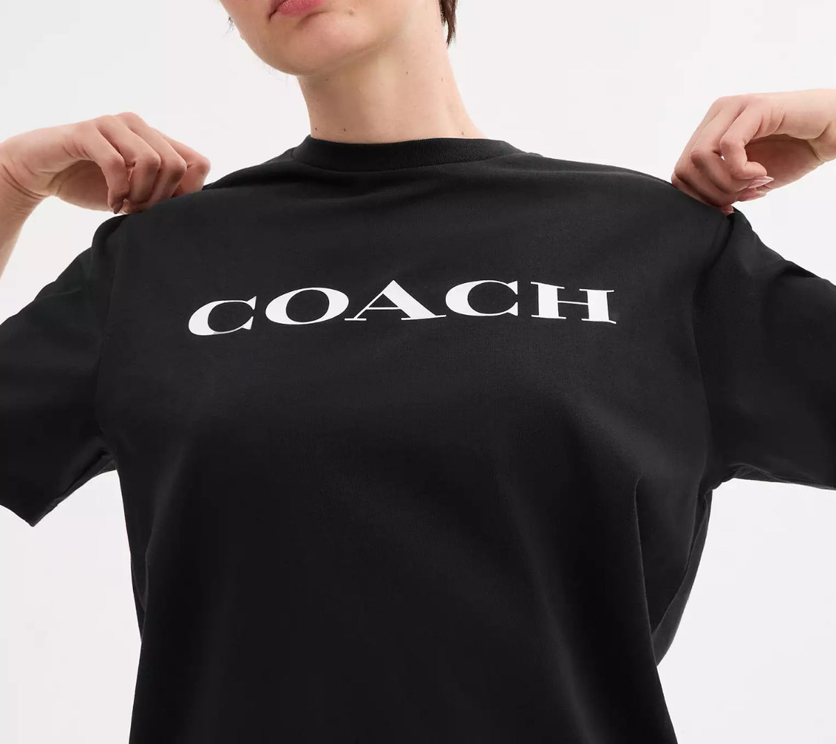 Coach Signature T Shirt In Organic Cotton - Black