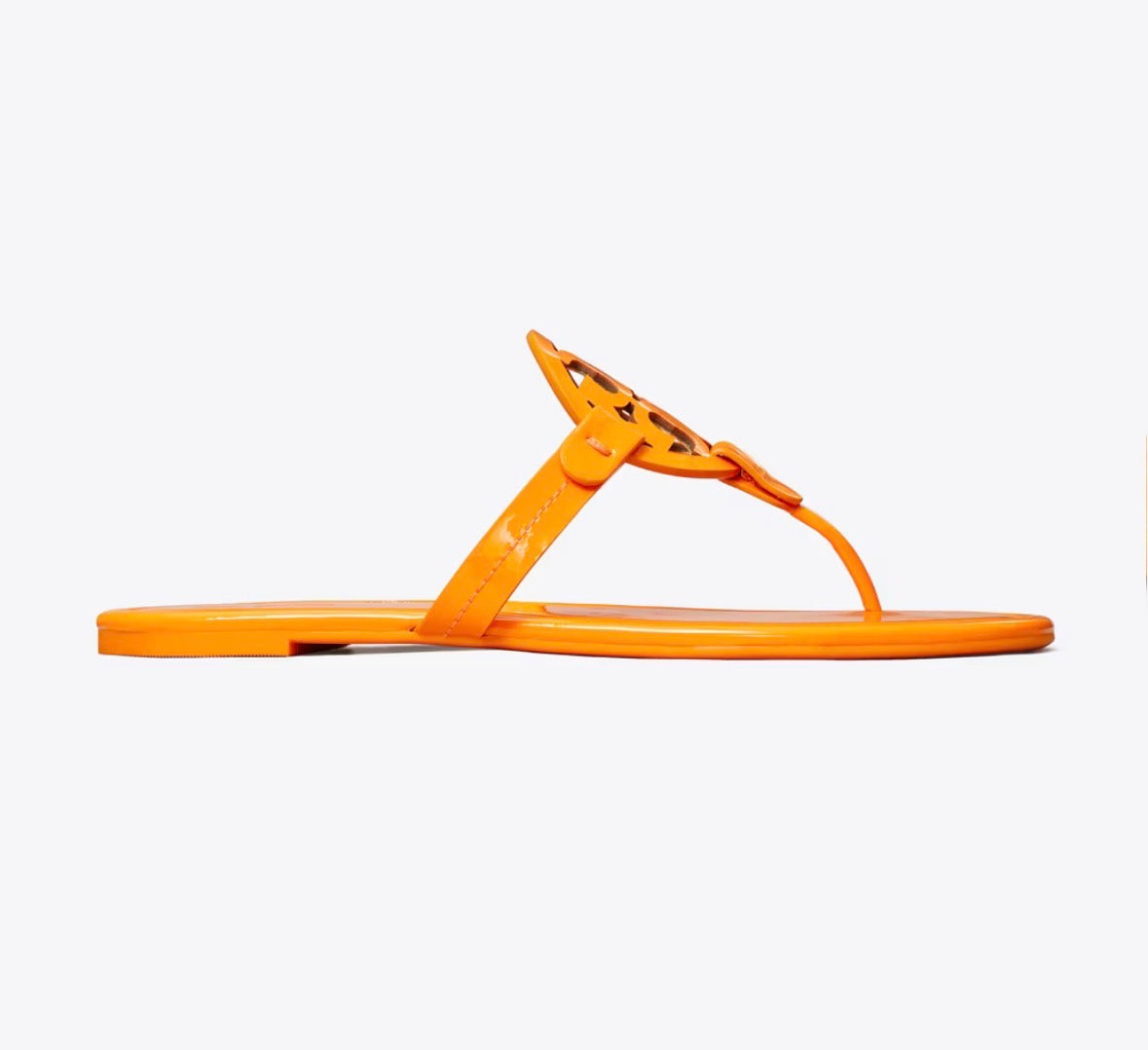 TORY BURCH MILLER PATENT SANDAL  -  orange citrus