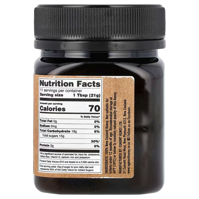 Egmont Honey, Manuka Honey, Raw And Unpasteurized, UMF™ 7+, MGO 150+, 8.82 oz (250 g)