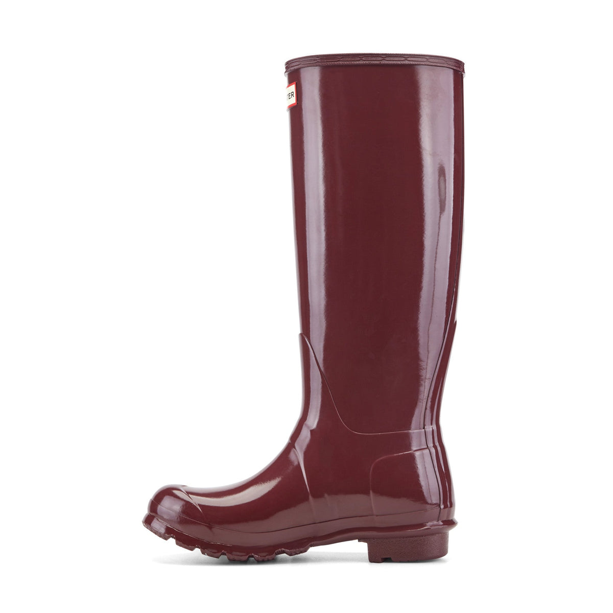 Hunter Women's Original Tall Gloss Rain Boots -Dark Red Gloss