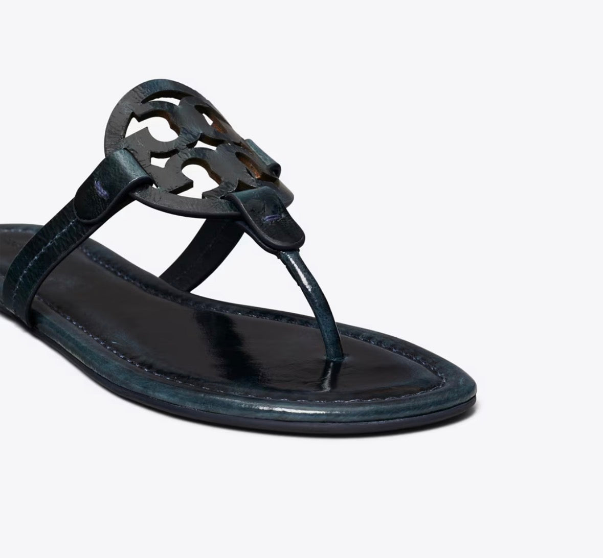 TORY BURCH MILLER PATENT SANDAL  - aged navy