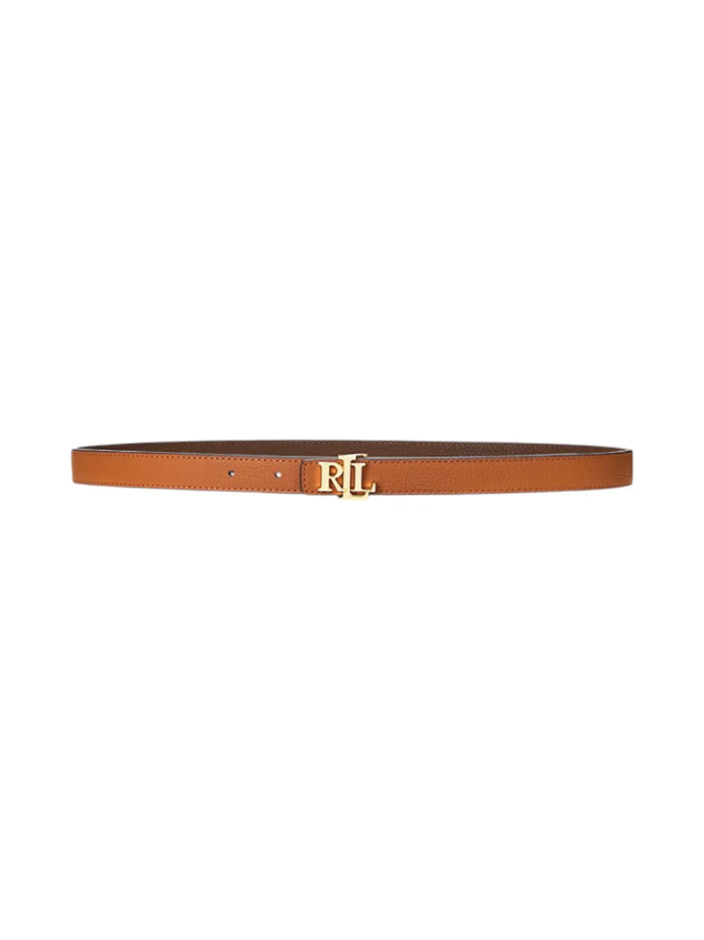 Ralph Lauren Logo Reversible Leather Skinny Belt Çift Taraflı Kadın Deri Kemer (2cm) Brown/ Lauren Tan
