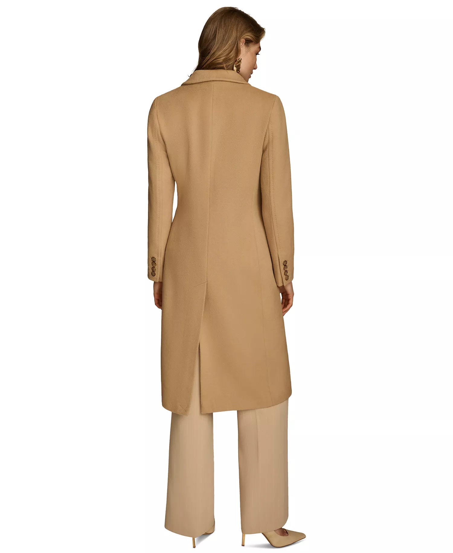 Donna Karan New York Women's Double-Breasted Reefer Coat - Camel