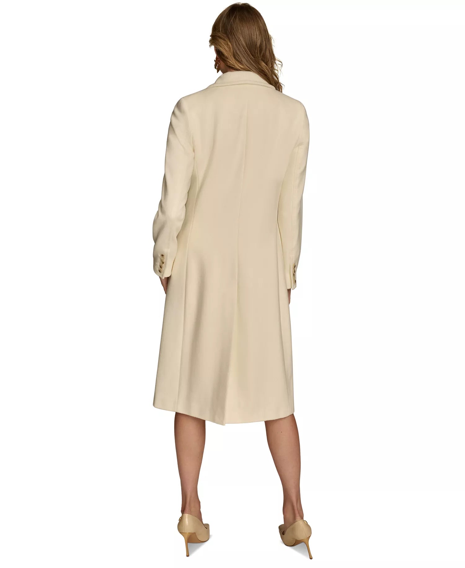 Donna Karan New York Women's Double-Breasted Reefer Coat - Ivory