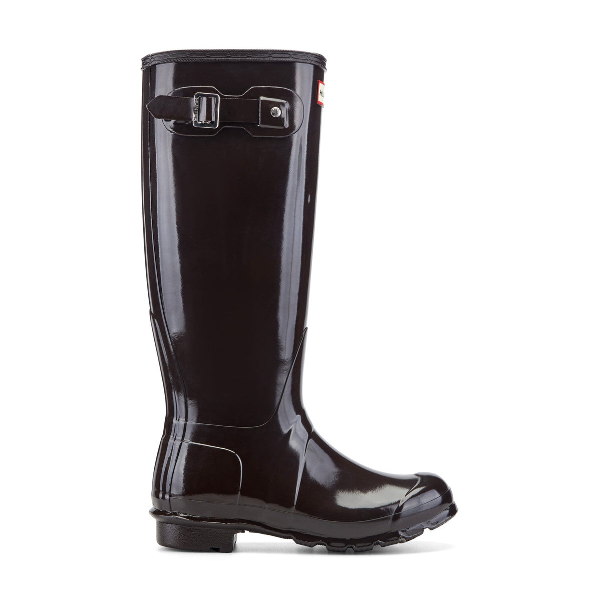 Hunter Women's Original Tall Gloss Rain Boots -Dark Brown Gloss