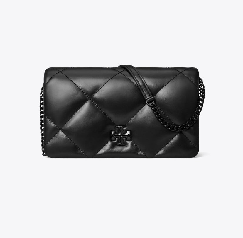 TORY BURCH KIRA DIAMOND QUILT CROSSBODY BAG  - black