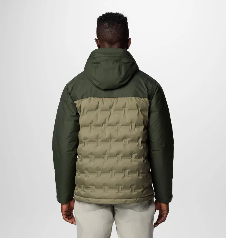 Columbia Men's Grand Trek™ III Down Hooded Jacket - Stone Green, Greenscape