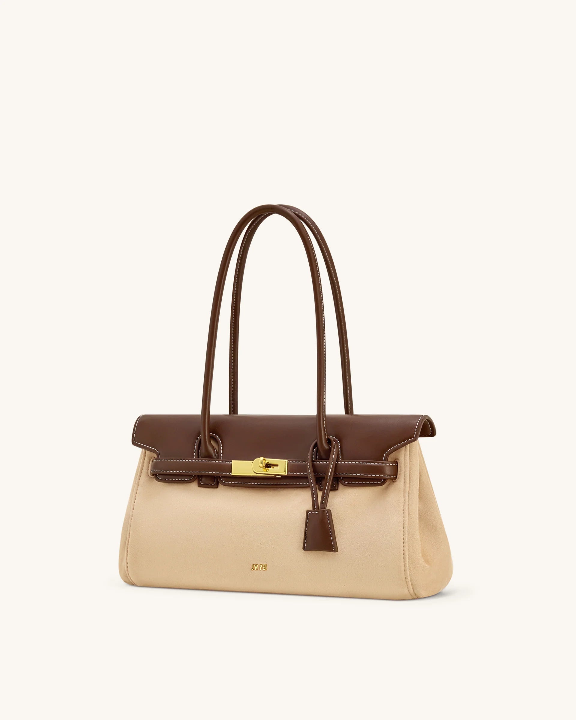 JW PEI Yara Faux Suede Shoulder Bag - Dark Brown