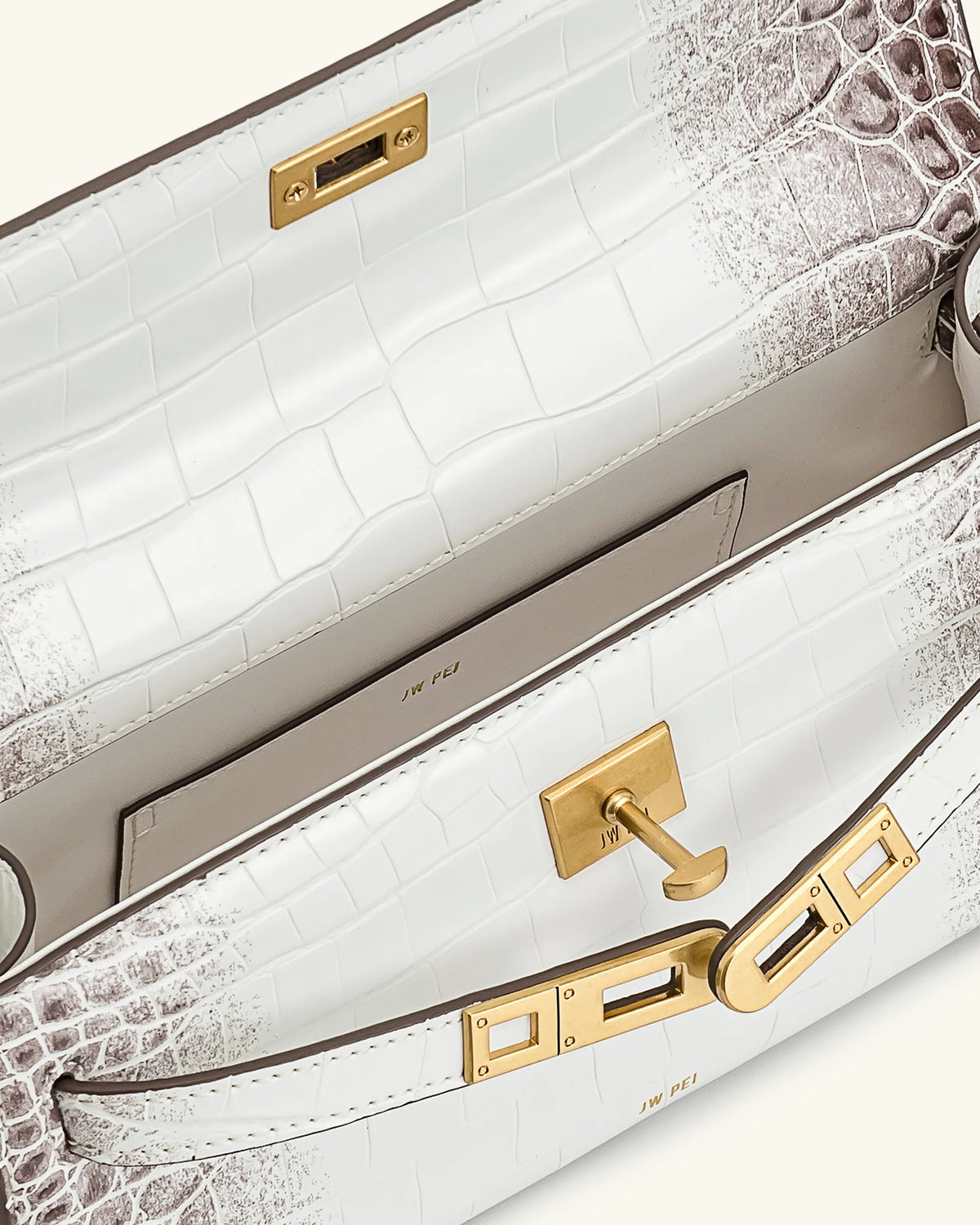 JW PEI Noor Top Handle Bag - White Croc