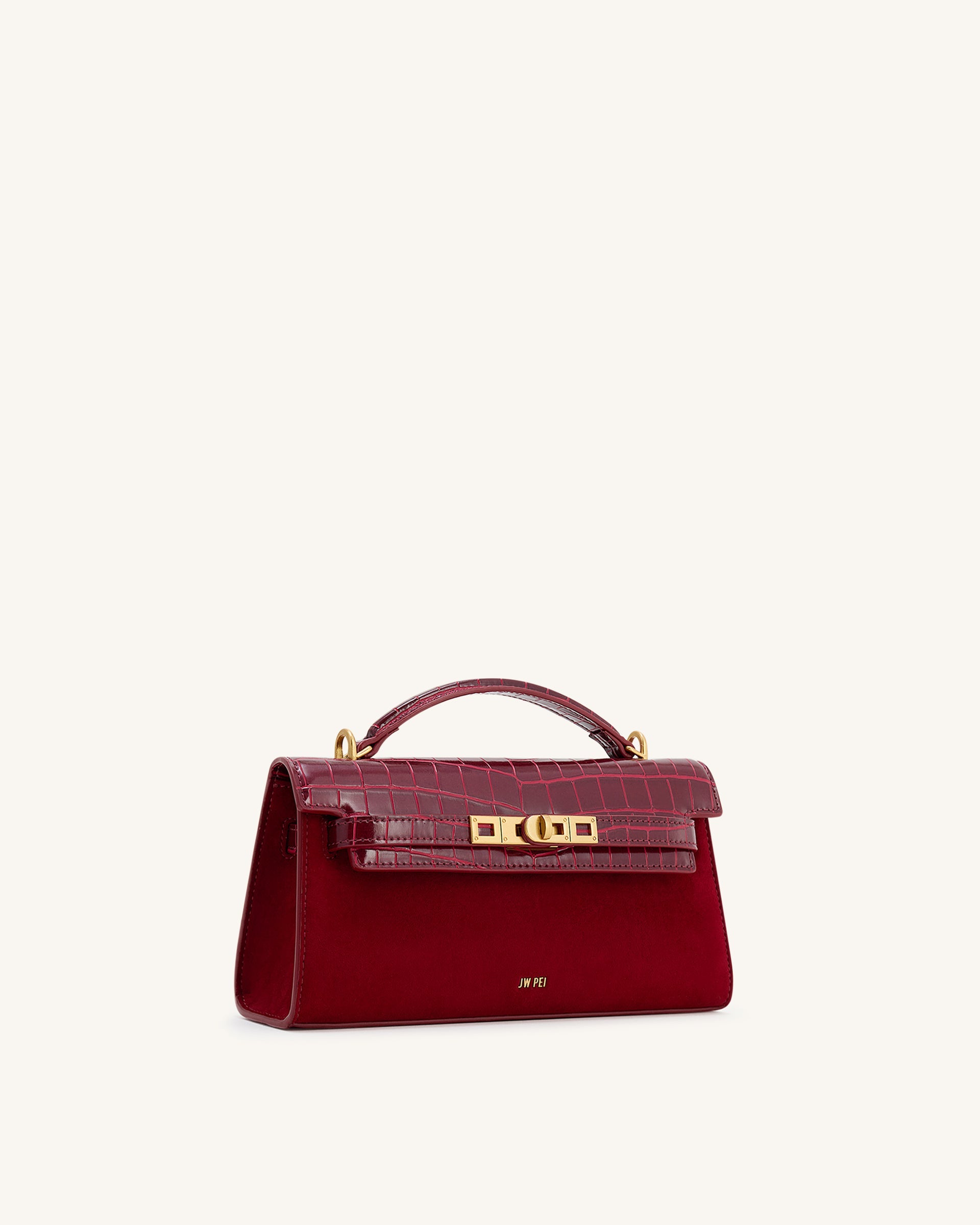 JW PEI Noor Faux Suede Top Handle Bag - Red