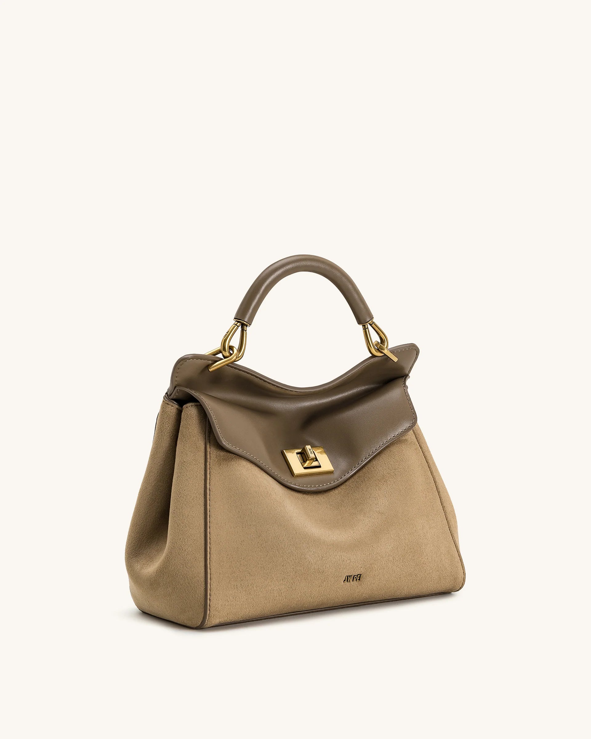 JW PEI Lucia Classic Faux Suede Top Handle Bag - Taupe