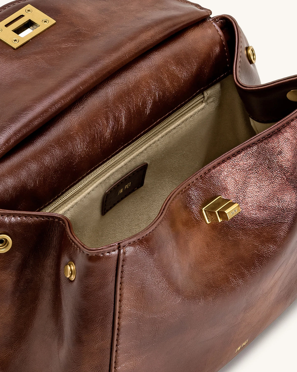 JW PEI Lucia Classic Top Handle Bag - Coffee Brown
