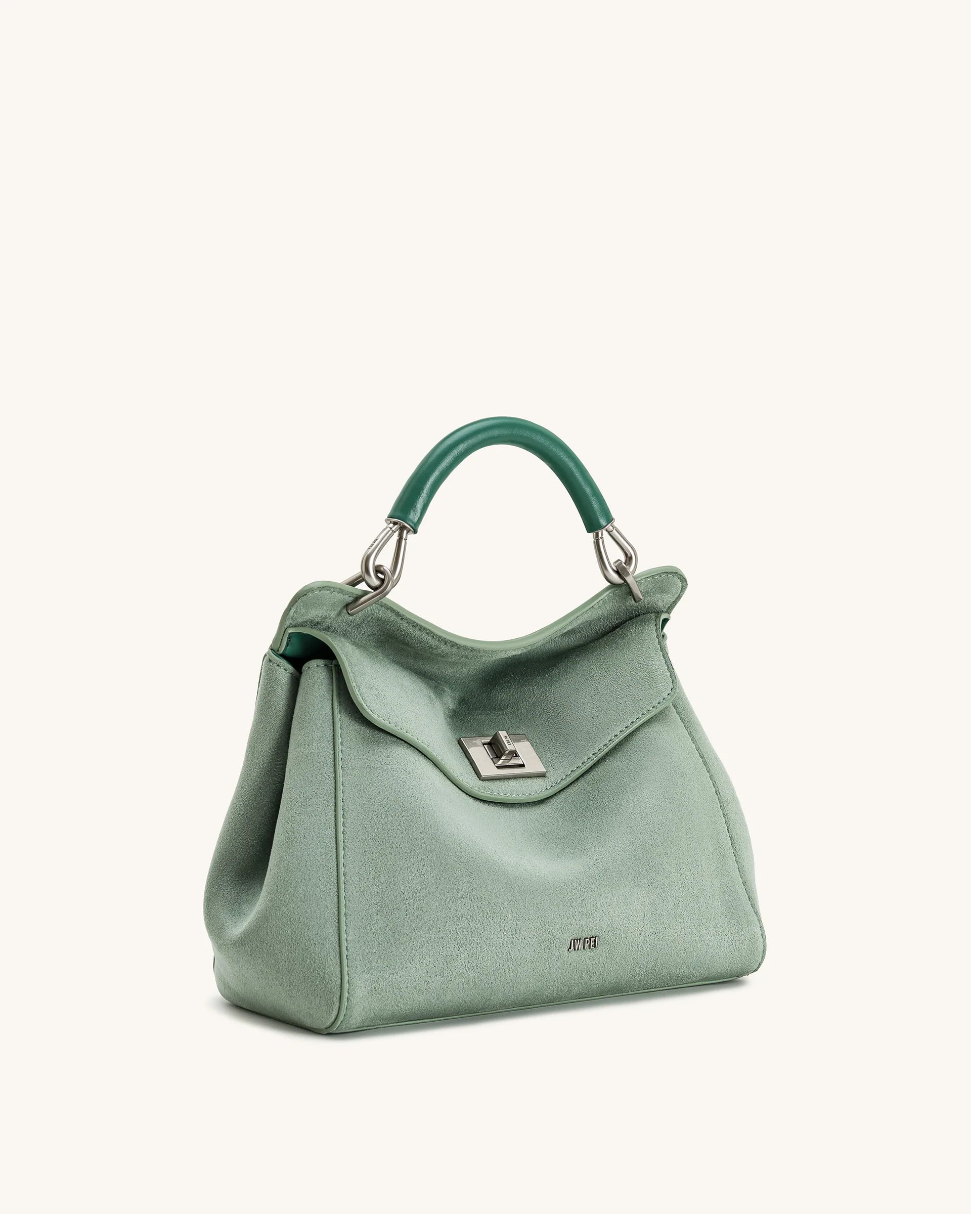 JW PEI Lucia Classic Faux Suede Top Handle Bag - Matcha Green
