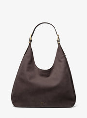 Michael Kors  Nolita Large Nubuck Hobo Shoulder Bag-CHOCOLATE