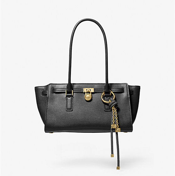 Michael Kors Hamilton Moderne Small Leather Satchel-BLACK