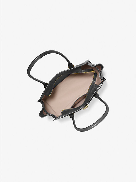 Michael Kors Hamilton Moderne Small Leather Satchel-BLACK