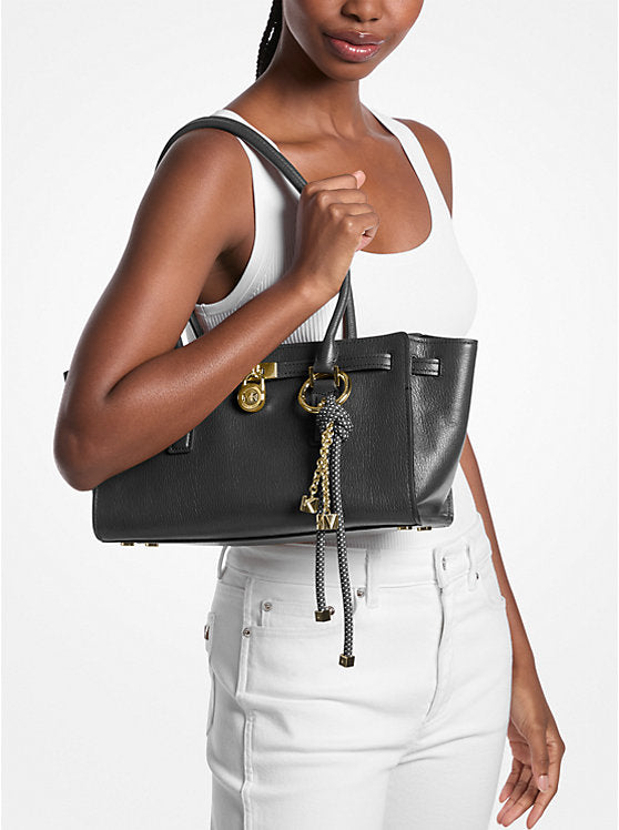 Michael Kors Hamilton Moderne Small Leather Satchel-BLACK