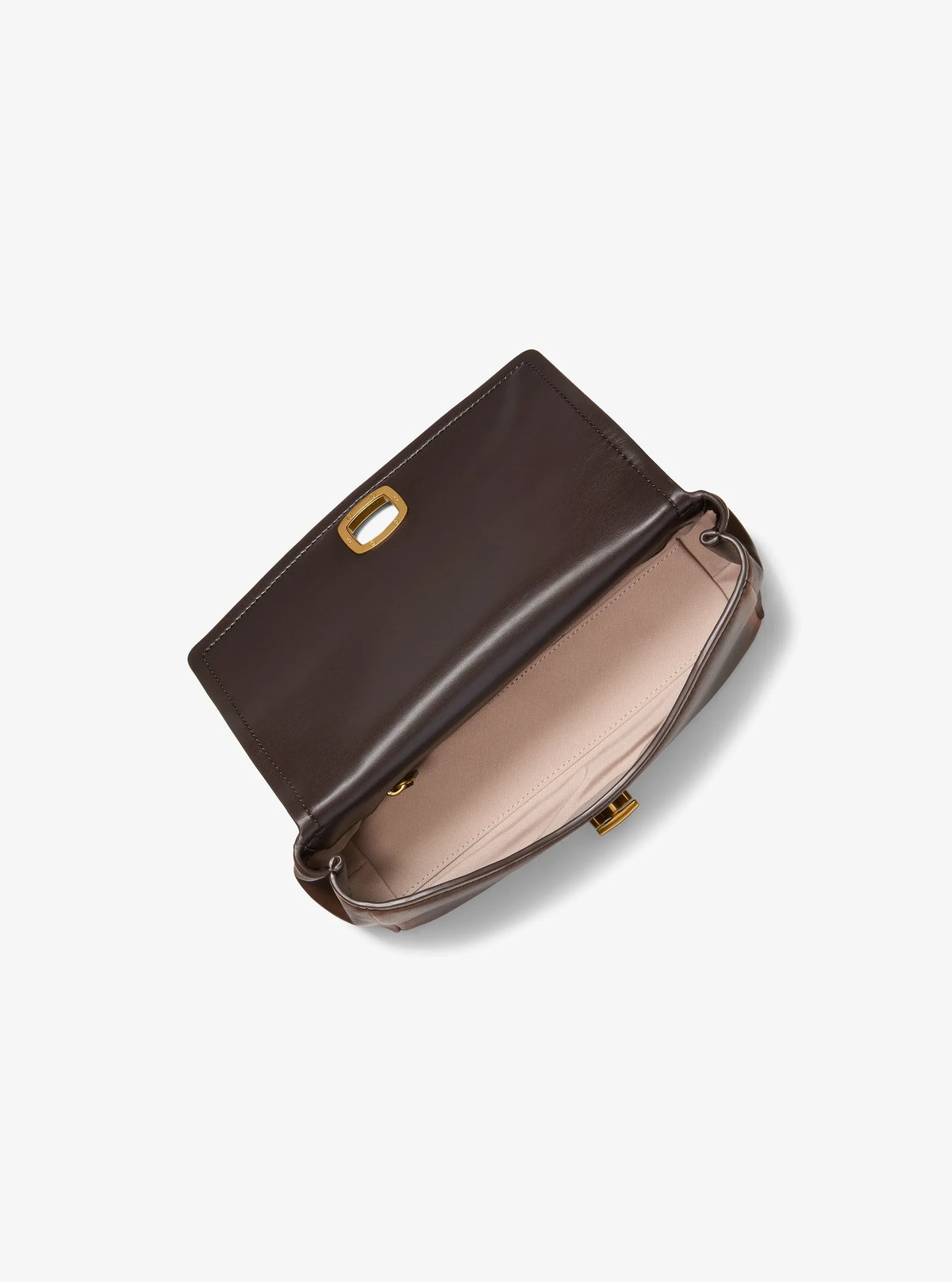 Michael Kors Bryant Small Leather Convertible Shoulder Bag-CHOCOLATE
