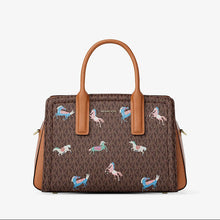 Michael Kors Laila Medium Signature Logo Satchel-BRN/ACORN