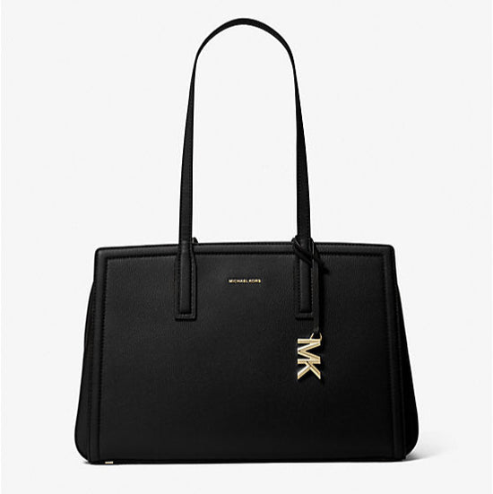 Michael Kors Laila Medium Pebbled Leather Tote Bag Black