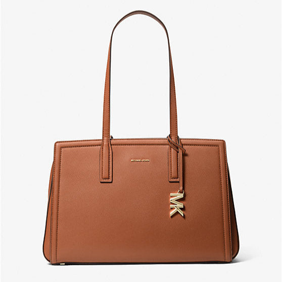 Michael Kors Laila Medium Pebbled Leather Tote Bag Luggage