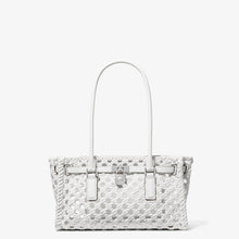 Michael Kors Hamilton Moderne Small Hand-Woven Satchel- OPTIC WHITE