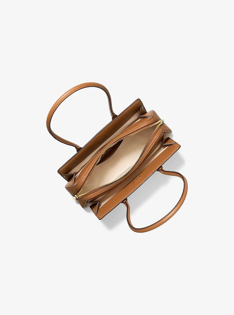 Michael Kors Laila Small Signature Logo Shoulder Bag-VANILLA/ACORN