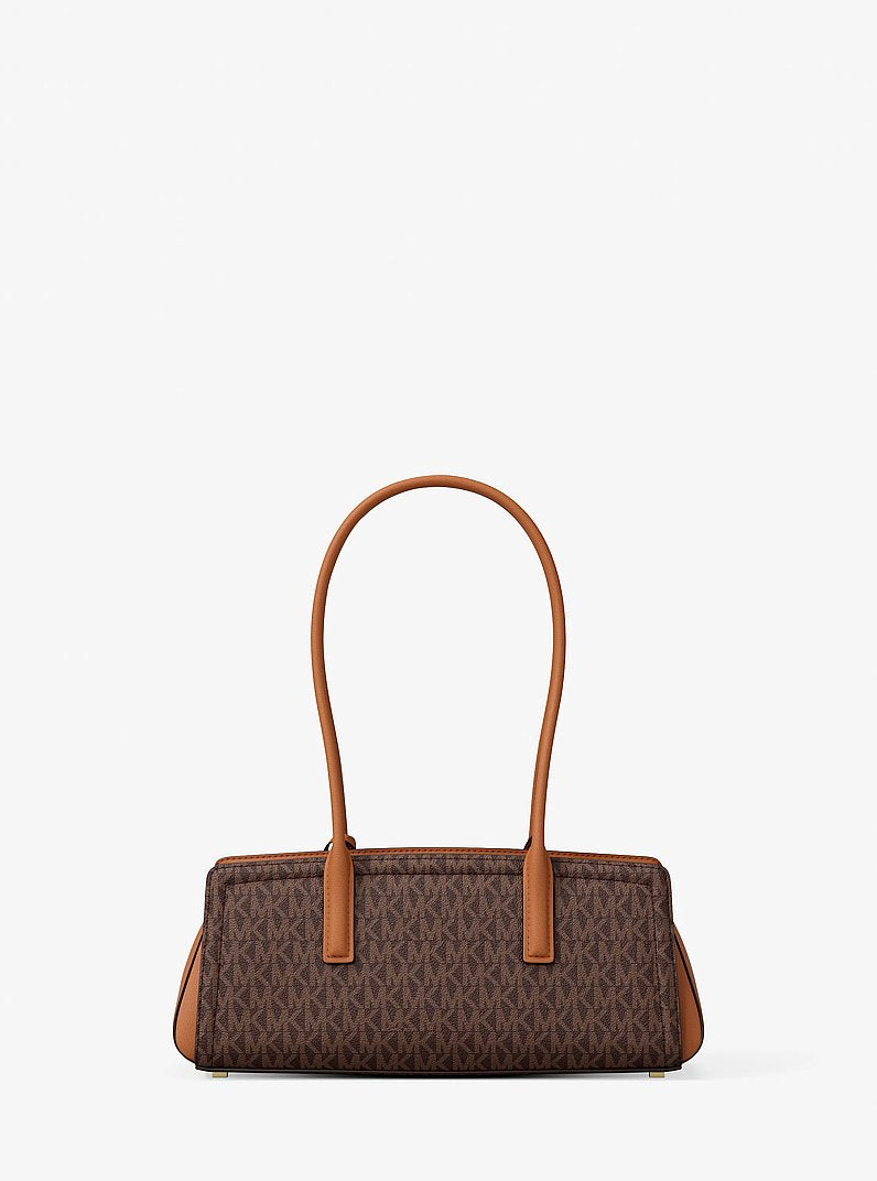 Michael Kors Laila Small Signature Logo Shoulder Bag-BRN/ACORN
