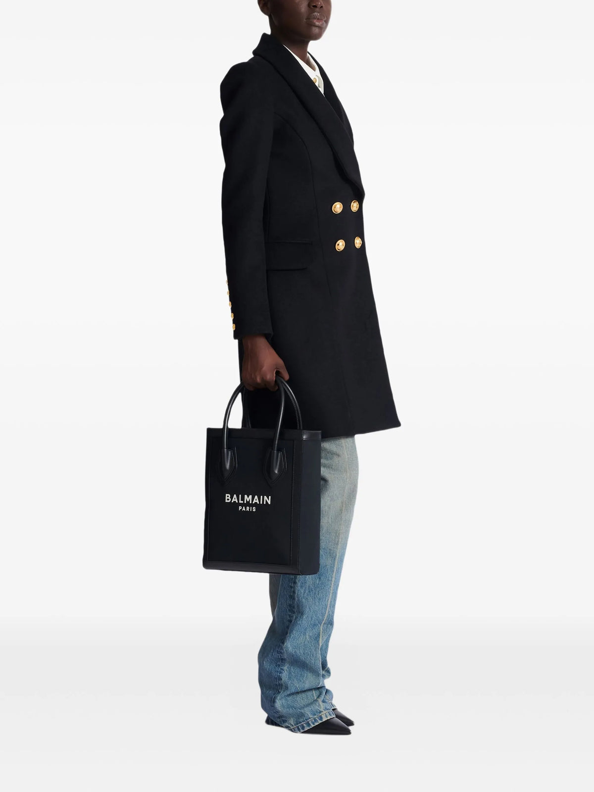 Balmain Women's Tote Bag with Logo Black