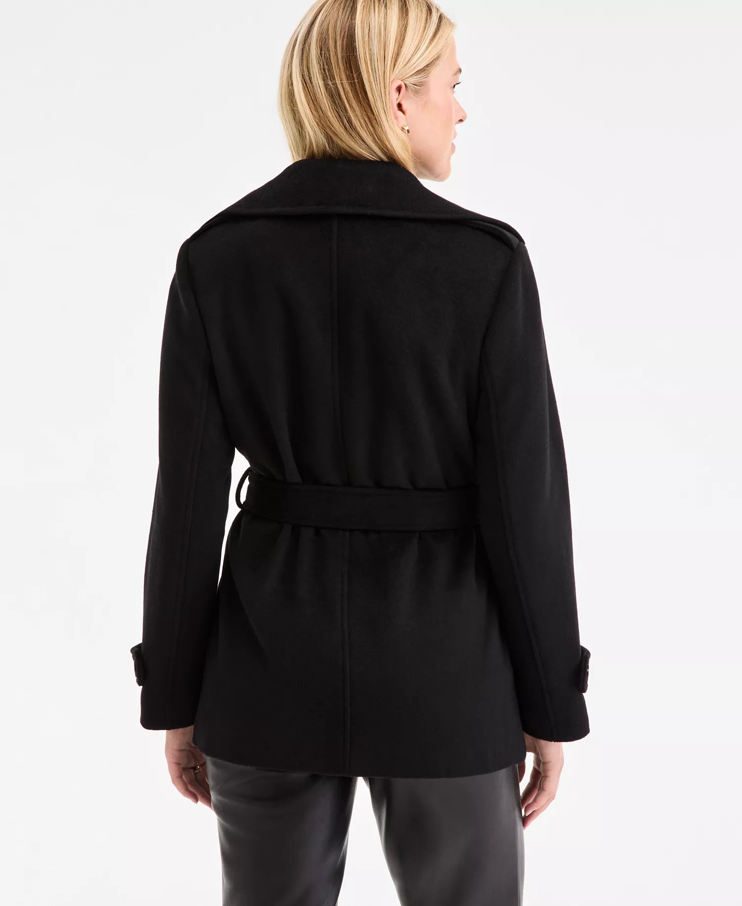 Michael Kors Women's Double-Breasted Belted Wrap Coat-Black