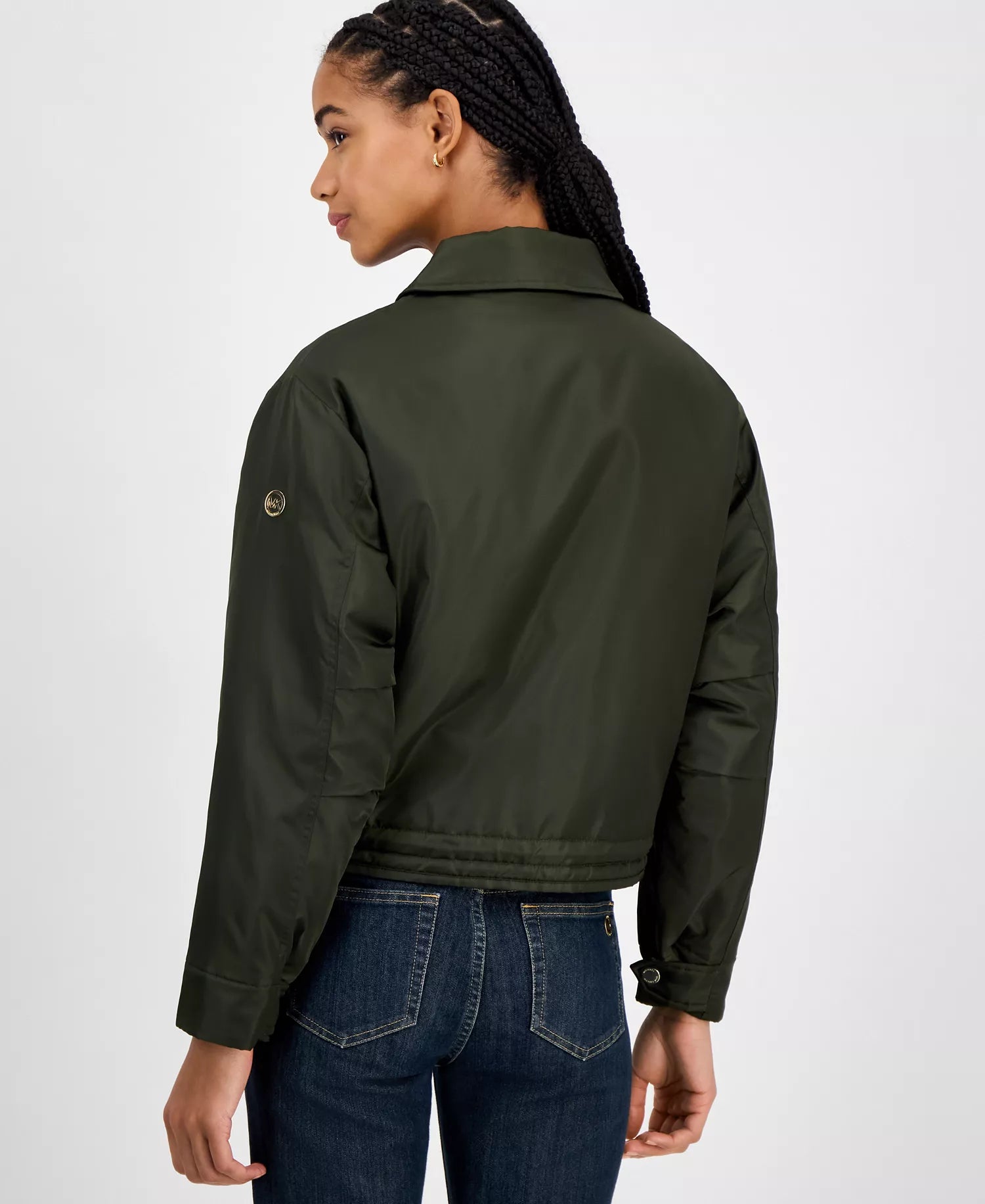 Michael Kors MICHAEL Women's Reversible Bomber Barn Jacket-Ivy