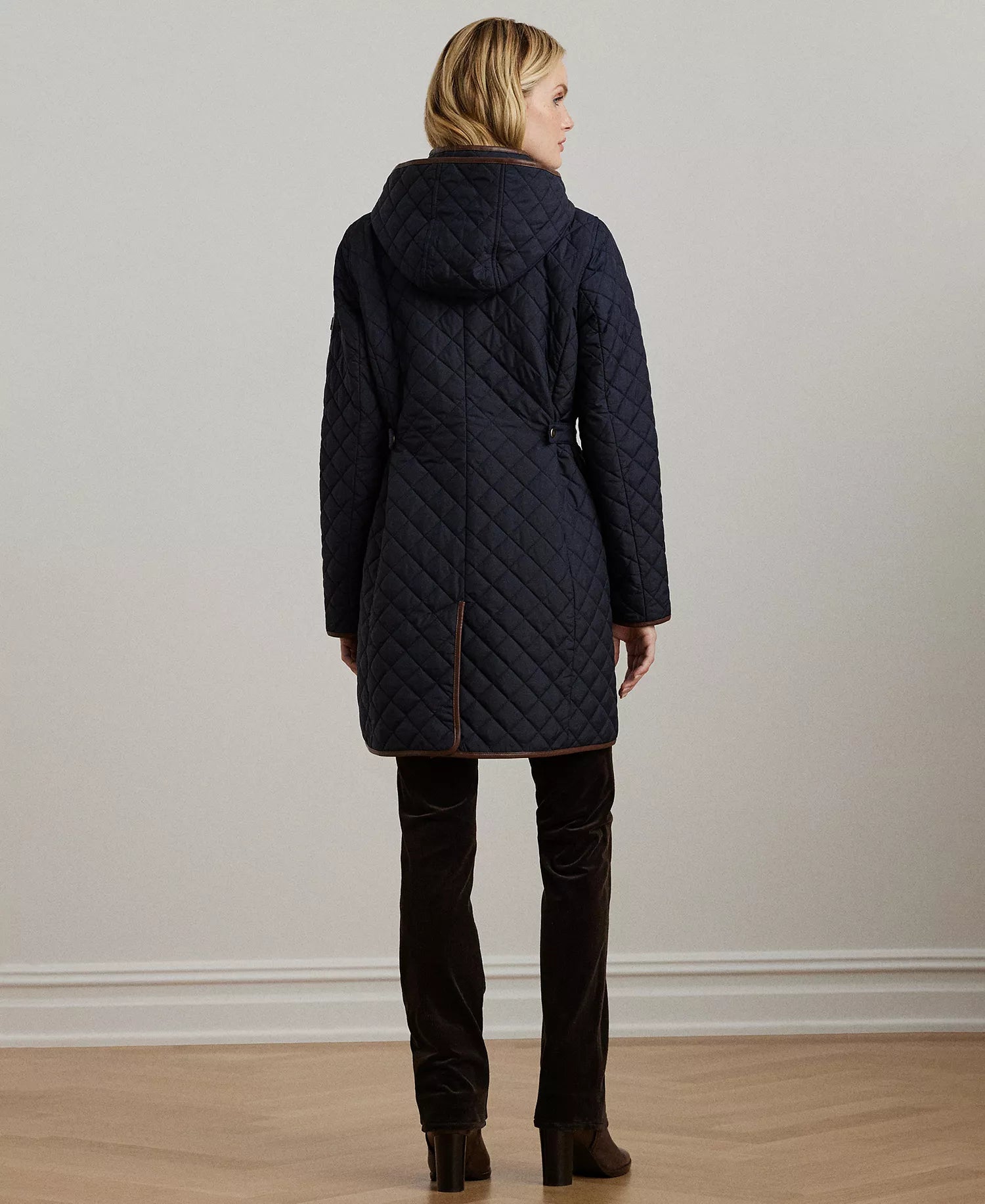 Ralph Lauren Women's Hooded Quilted Coat - Dark Navy