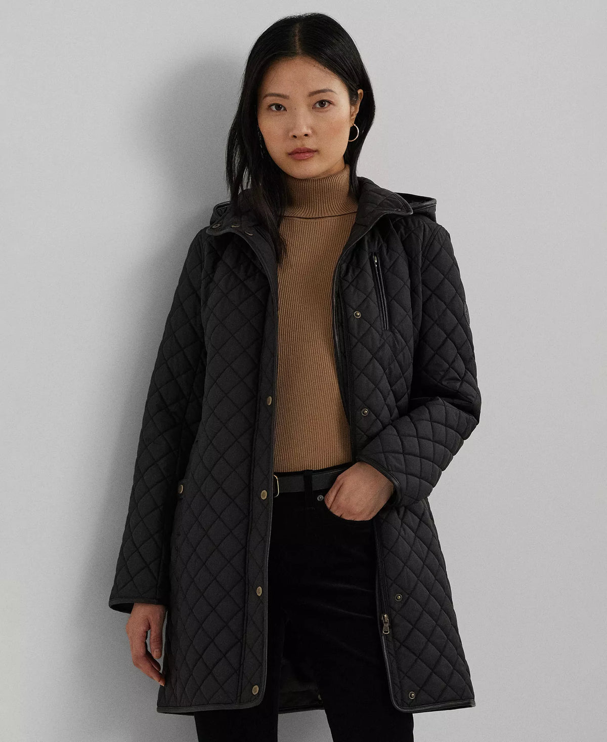 Ralph Lauren Women's Hooded Quilted Coat - Black