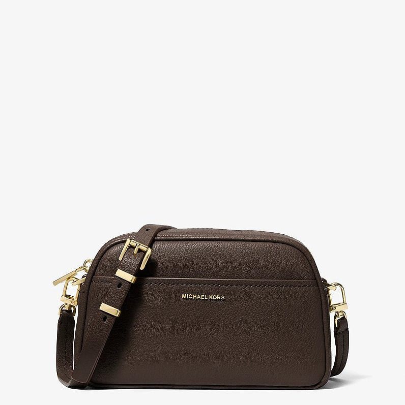 Michael Kors Jet Set Small Leather Camera Crossbody Bag-CHOCOLATE