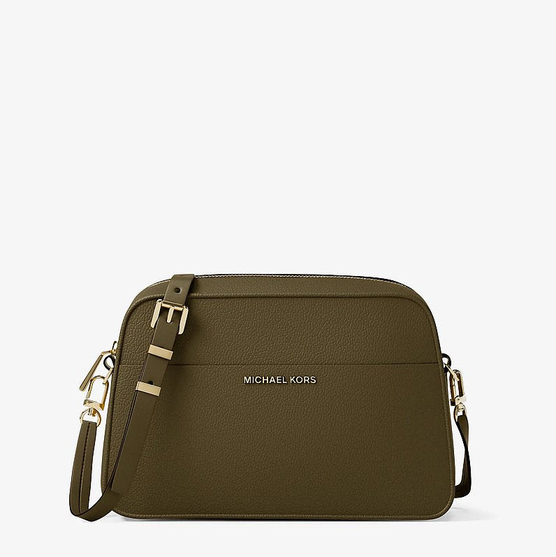 Michael Kors Jet Set Small Leather Camera Crossbody Bag-LODEN