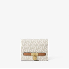 Michael Kors Hamilton Moderne Small Signature Logo Wallet- VANILLA/ACORN