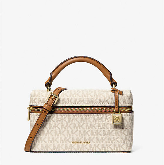 Michael Kors Jana Extra-Small Signature Logo Convertible Crossbody Bag- VANILLA/ACORN- Hemen Teslimde