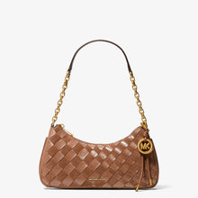 Michael Kors Nolita Medium Hand-Woven Leather Chain Pochette-LUGGAGE
