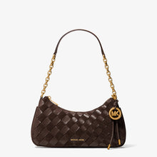 Michael Kors Nolita Medium Hand-Woven Leather Chain Pochette-CHOCOLATE