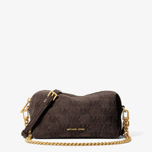 Michael Kors Bryant Small Logo Embossed Suede Convertible Crossbody Bag-CHOCOLATE