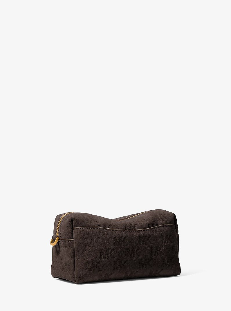 Michael Kors Bryant Small Logo Embossed Suede Convertible Crossbody Bag-CHOCOLATE