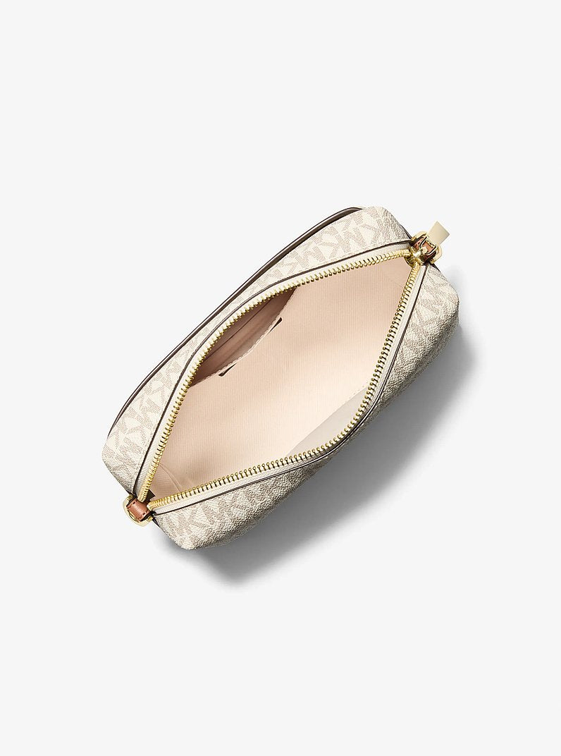 Michael Kors Bryant Small Signature Logo Crossbody Bag-VANILLA/ACORN