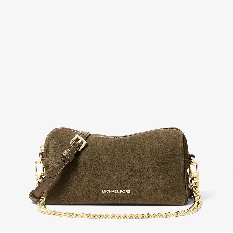 Michael Kors Bryant Small Suede Convertible Crossbody Bag-LODEN