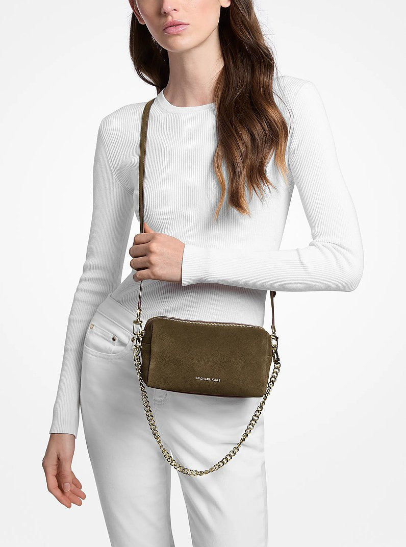 Michael Kors Bryant Small Suede Convertible Crossbody Bag-LODEN