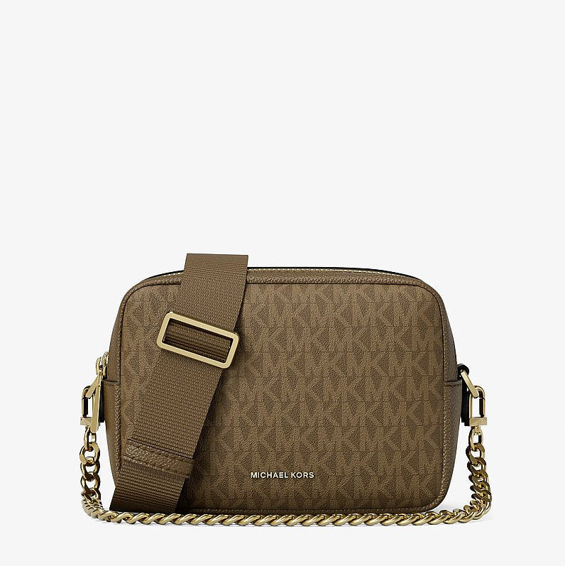 Michael Kors Bryant Medium Signature Logo Camera Crossbody Bag-LODEN