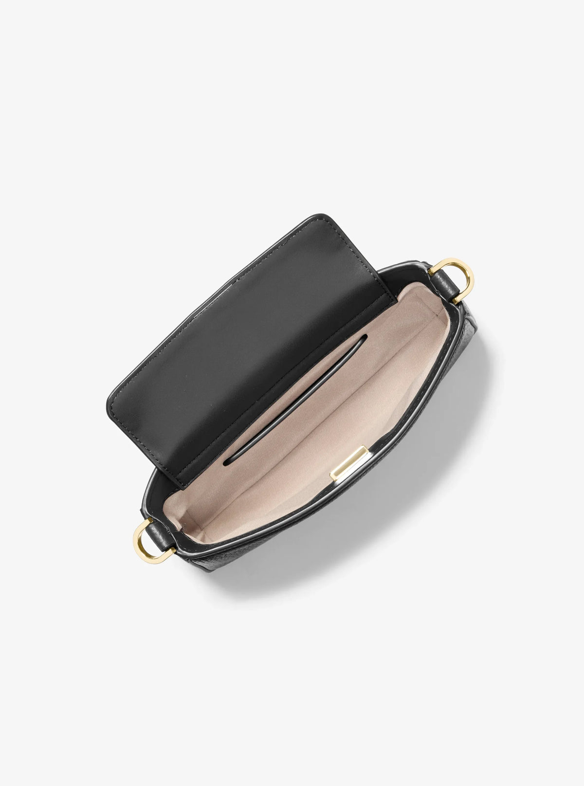 Michael Kors Bryant Small Pebbled Leather Convertible Pochette-BLACK